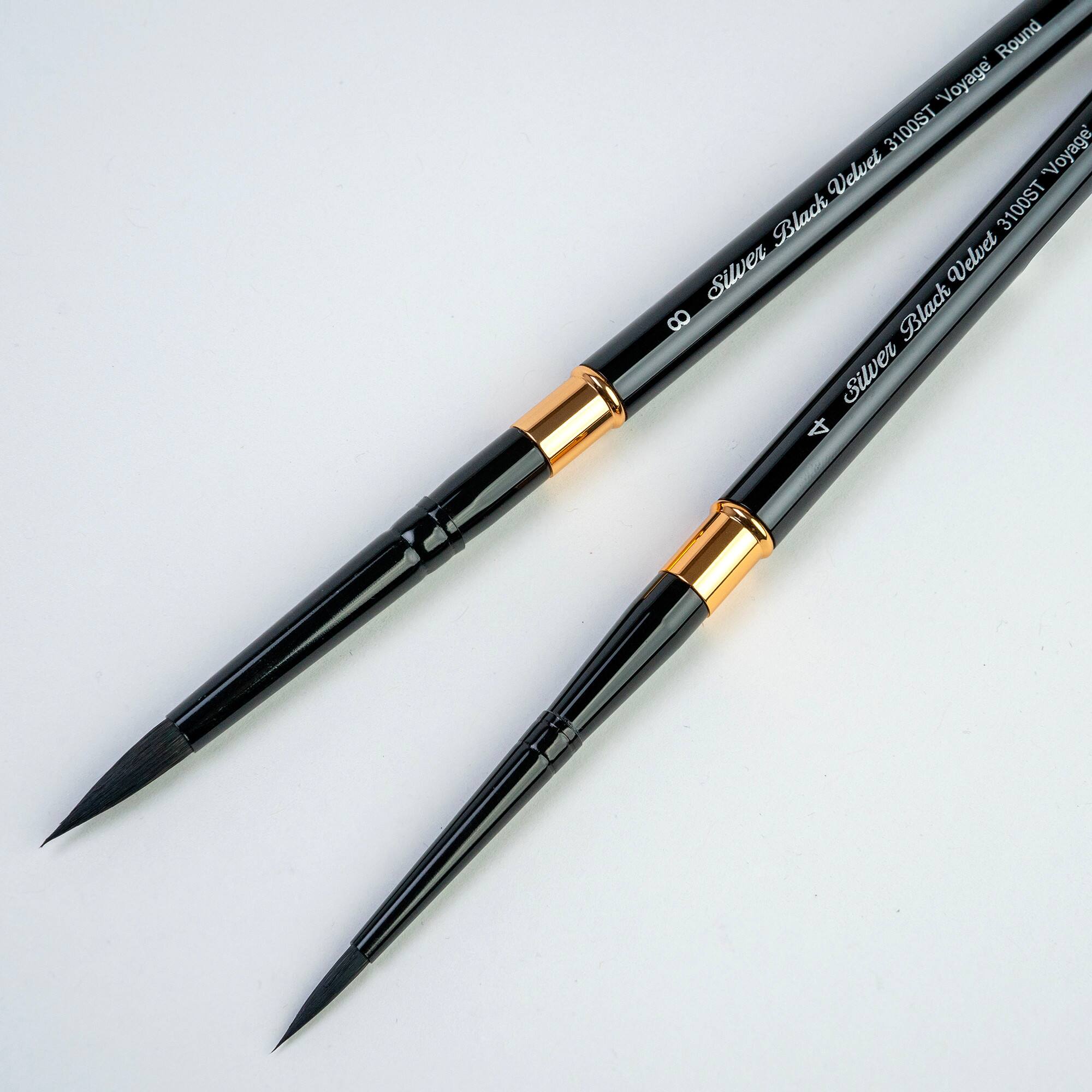 Silver Brush Limited Black Velvet® Large Travel Round Brushes Set
